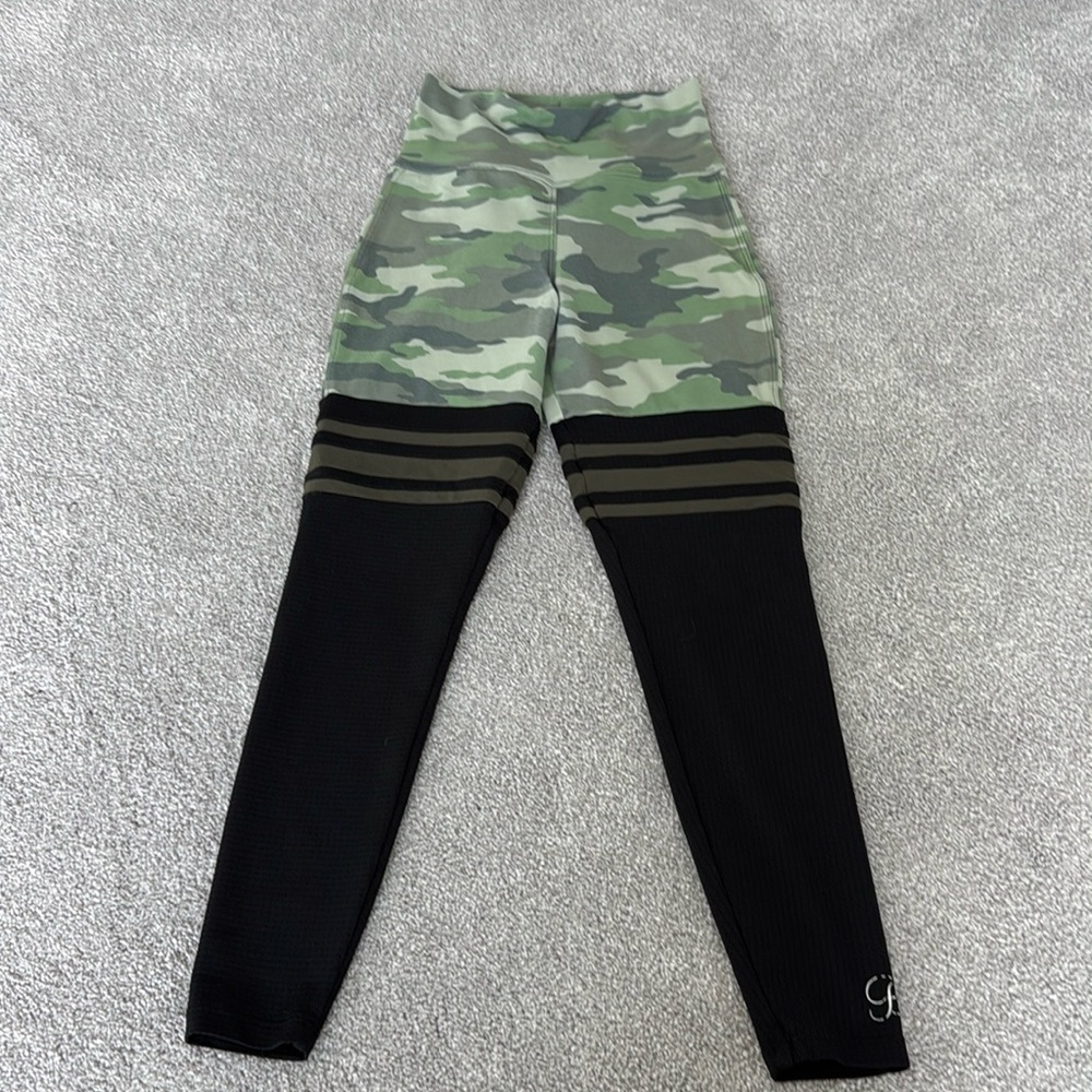 Bombshell camo green and black high waisted leggings